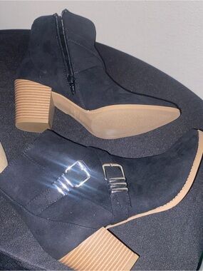 BRAND NEW Sun & Stone Ankle Boots with Buckle Detail